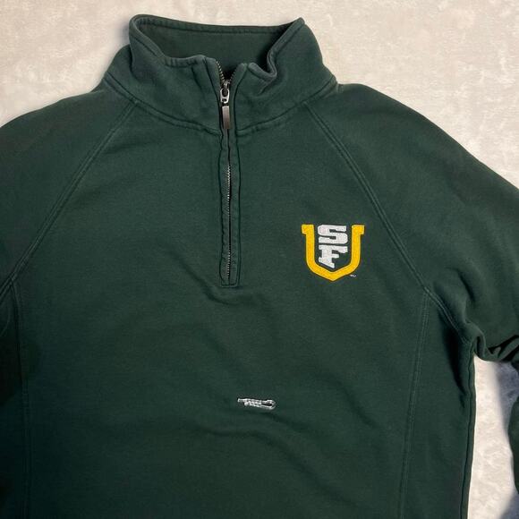 Vintage USF 1/4 Zip Sweatshirt Women's Large Univ of San Francisco Dons 90's - Picture 2 of 8